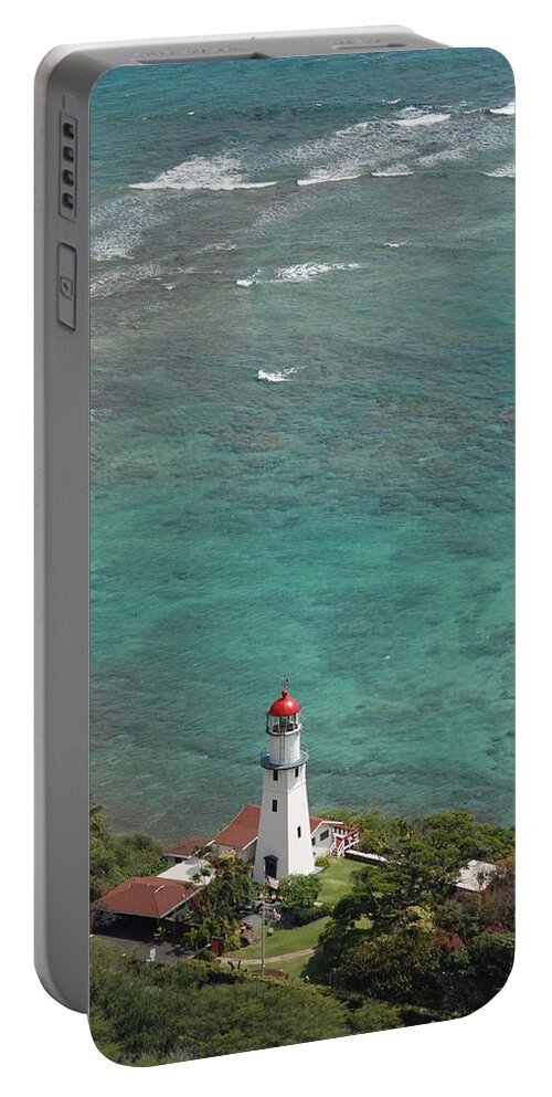 Lighthouse Portable Battery Charger featuring the photograph Diamond Head Lighthouse 3 by Carol Eliassen