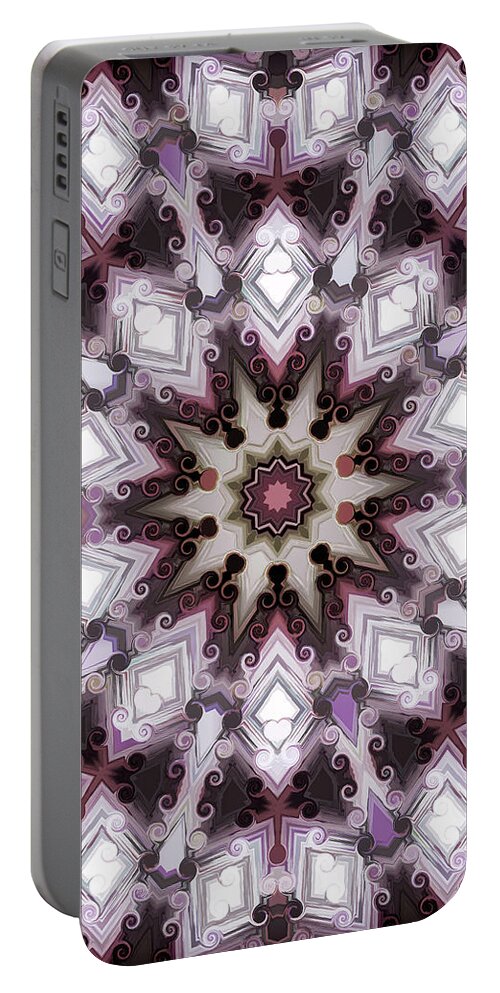 Mandala Art Portable Battery Charger featuring the painting Diamond by Jeelan Clark