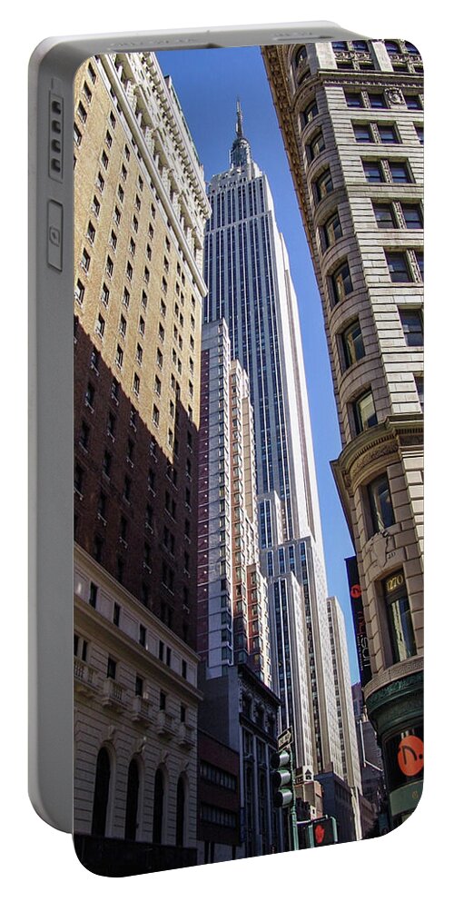 Buildings Portable Battery Charger featuring the photograph diEyeSpyArtNYC Midtown Stroll 8217 by DiDesigns Graphics