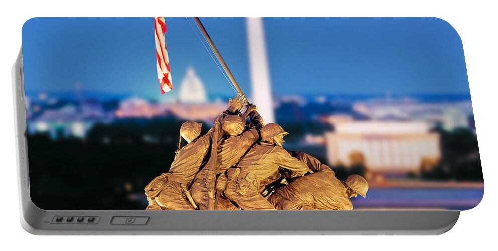 Photography Portable Battery Charger featuring the photograph Digital Composite, Iwo Jima Memorial by Panoramic Images