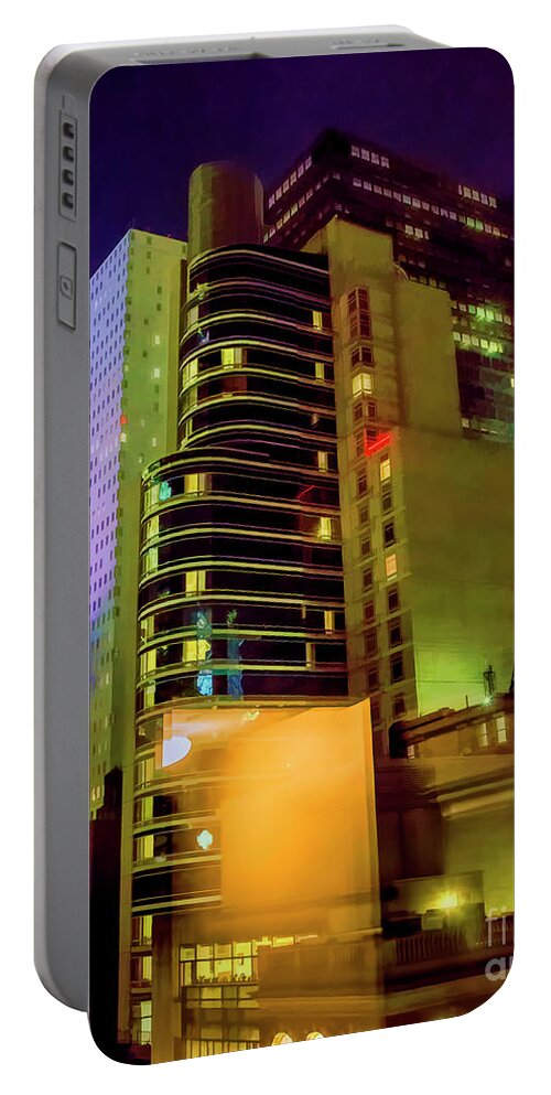 New York Portable Battery Charger featuring the photograph Digital Paint Filters Architecture NYC by Chuck Kuhn