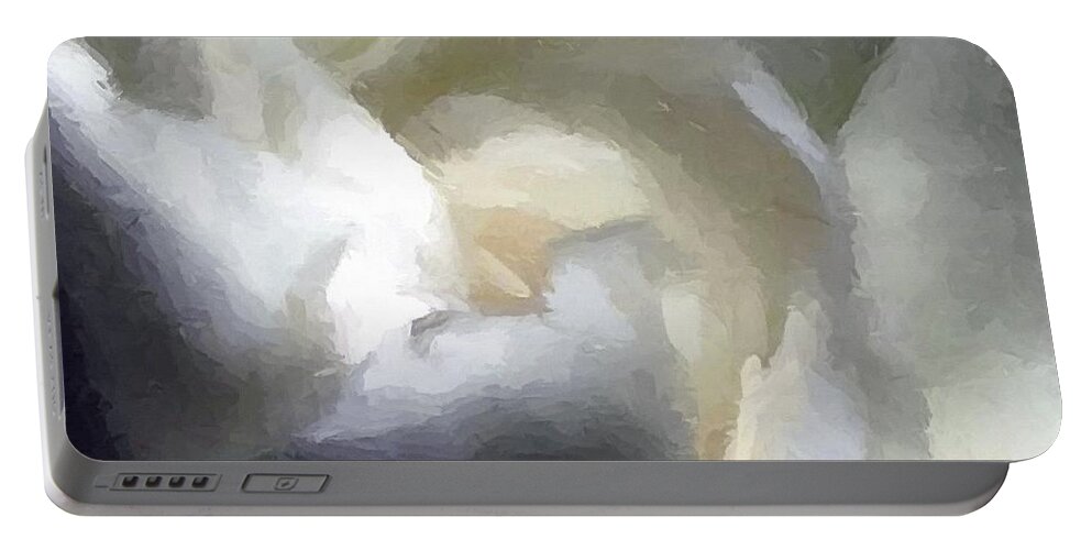 Digital Painting Portable Battery Charger featuring the digital art Digital Painting Gardenia Flower by Delynn Addams