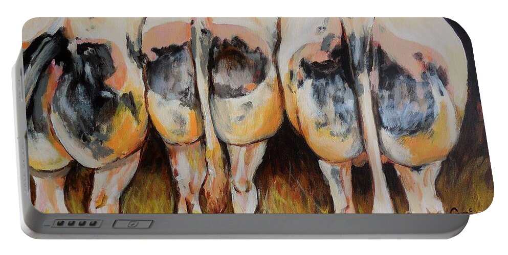 Paasve Portable Battery Charger featuring the painting Dikke Billetjes by Cami Lee