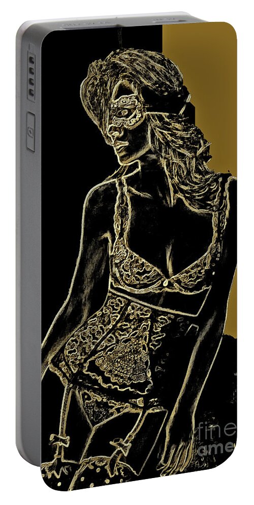 Female Model Portable Battery Charger featuring the digital art Dim all Delights VII by Humphrey Isselt