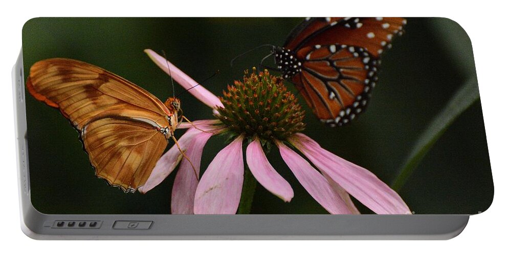 Flowers Portable Battery Charger featuring the photograph Dinner Date by Cindy Manero