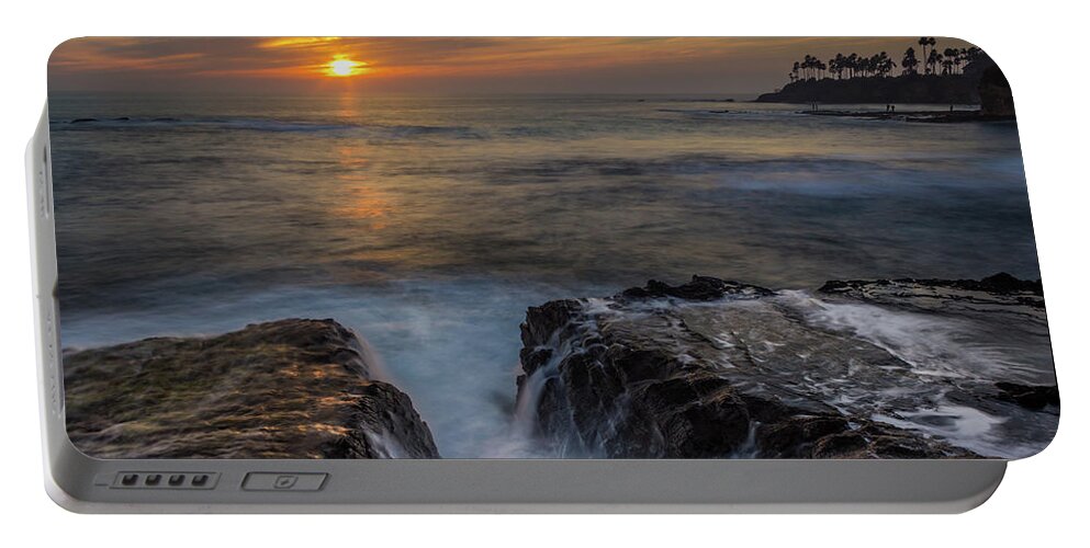 Beach Portable Battery Charger featuring the photograph Diver's Cove Sunset by Andy Konieczny