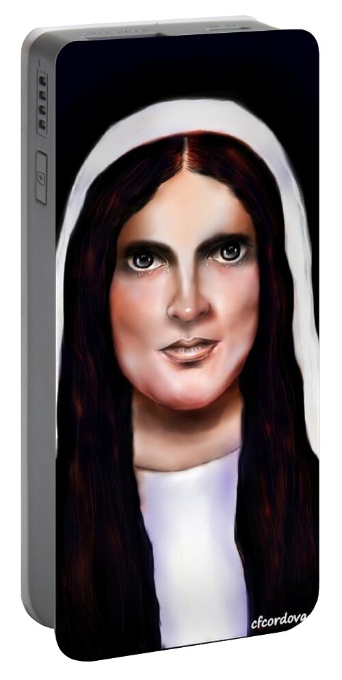 Mary Portable Battery Charger featuring the digital art Divine Mary by Carmen Cordova