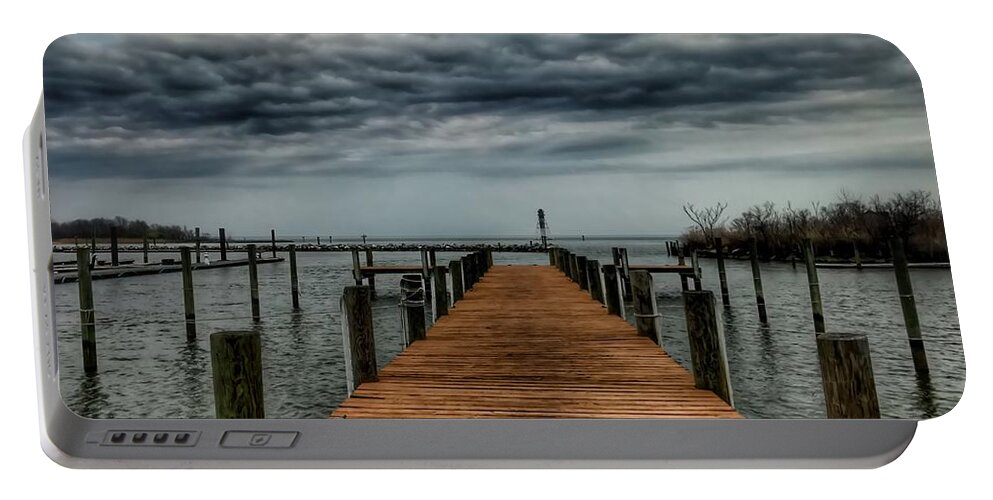 Dock Portable Battery Charger featuring the photograph Dock of the Bay by Chris Montcalmo