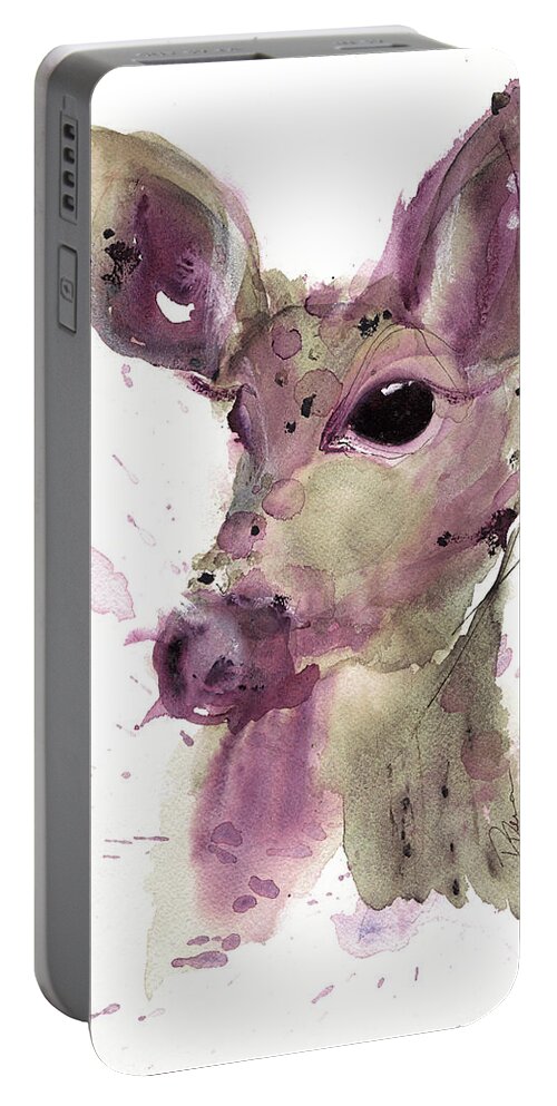 Watercolor Portable Battery Charger featuring the painting Doe by Dawn Derman
