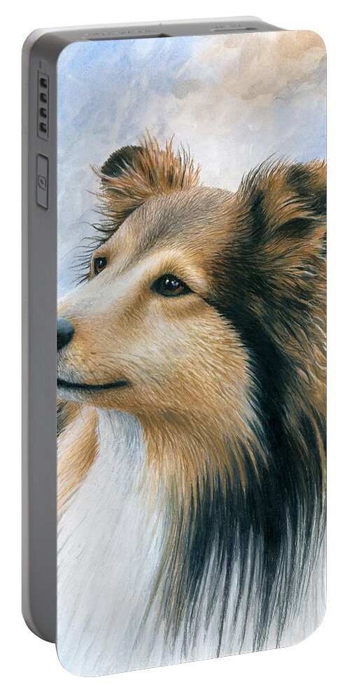 Dog Portable Battery Charger featuring the painting Dog 122 by Lucie Dumas