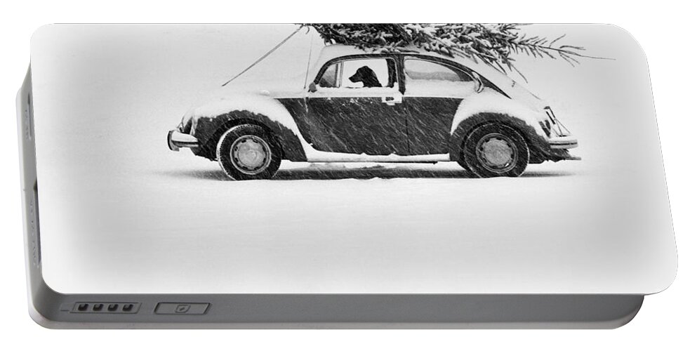 Animal Portable Battery Charger featuring the photograph Dog in Car by Ulrike Welsch and Photo Researchers