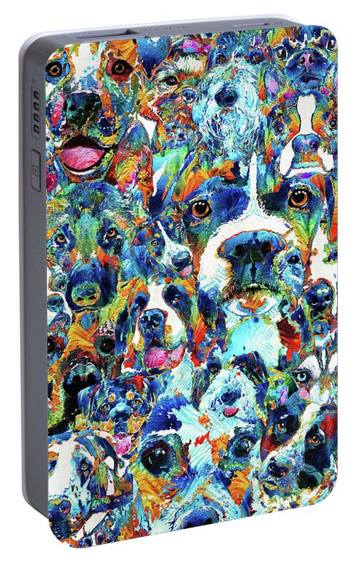 Dog Portable Battery Charger featuring the painting Dog Lovers Delight - Sharon Cummings by Sharon Cummings