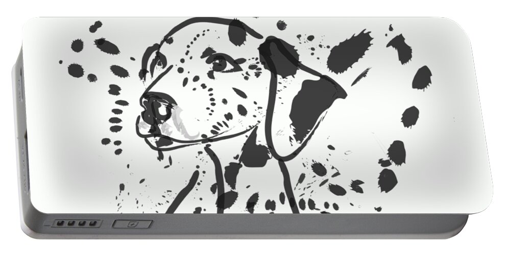 Dog Portable Battery Charger featuring the painting Dog Spot by Go Van Kampen