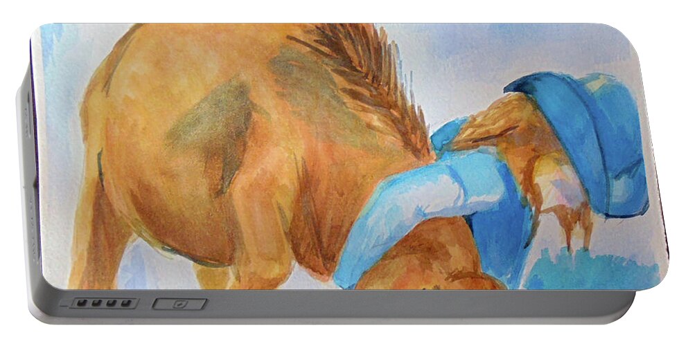 Art Portable Battery Charger featuring the painting Dogging by Loretta Nash