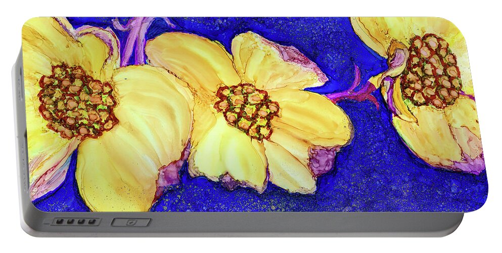 Dogwood Blossoms Portable Battery Charger featuring the painting Dogwood Blossoms 3 by Eunice Warfel