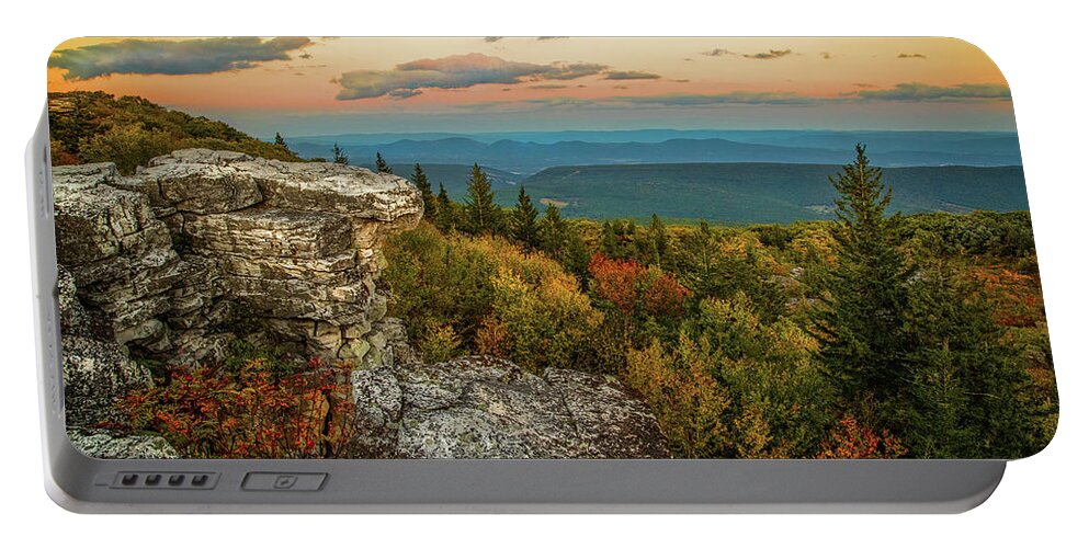 Dolly Sods Wilderness Portable Battery Charger featuring the photograph Dolly Sods Autumn Sundown by Jaki Miller
