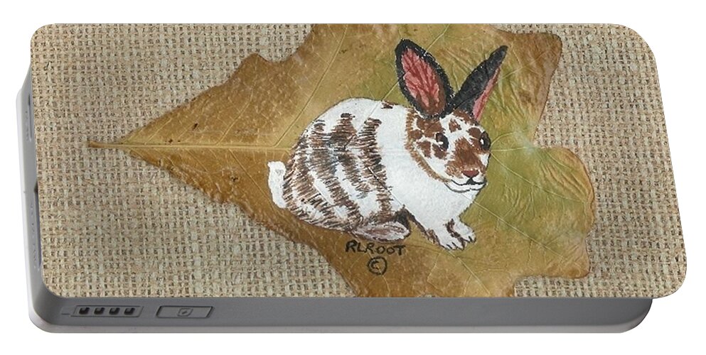 Wildlife Portable Battery Charger featuring the painting domestic Rabbit by Ralph Root