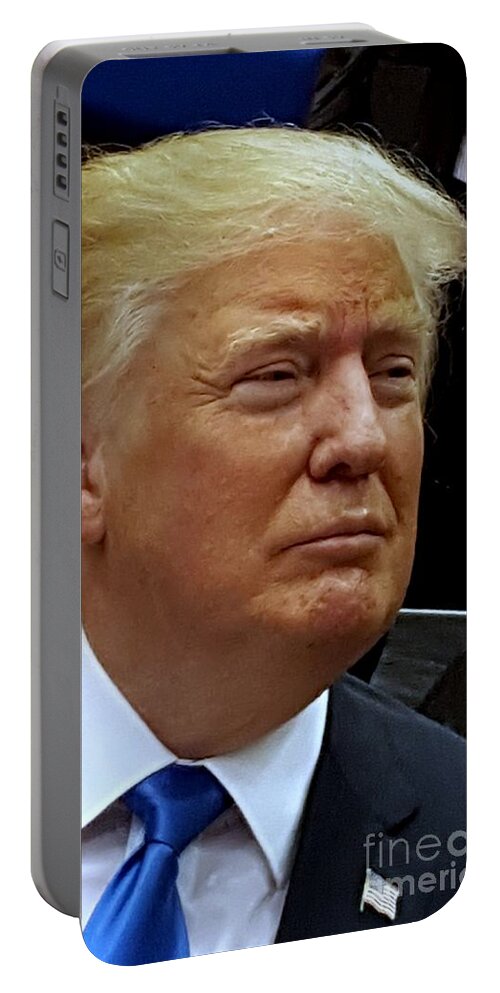 Donald Trump Portable Battery Charger featuring the photograph Donald J. Trump, Never Let Them See You Sweat by Dani McEvoy