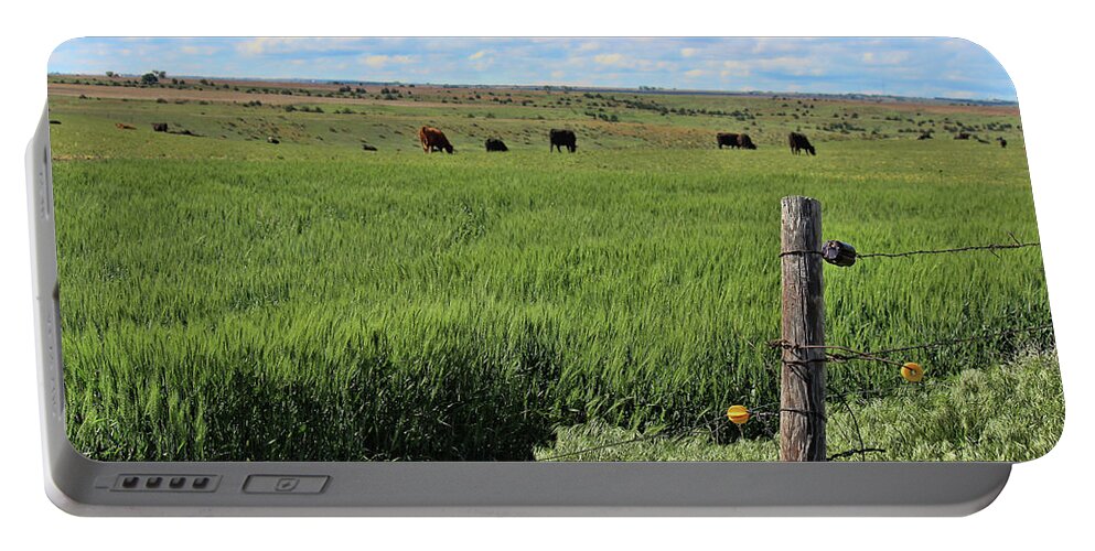 Nebraska Portable Battery Charger featuring the photograph Don't Fence Me In by Sylvia Thornton