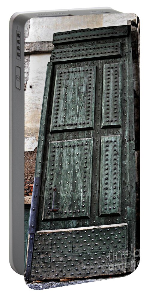 Door Portable Battery Charger featuring the photograph Door to The Roman Gateway by Eric Liller