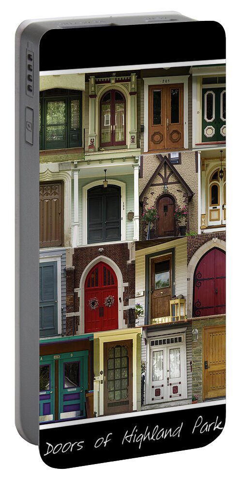 Doors Portable Battery Charger featuring the photograph Doors of Highland Park by Louise Reeves
