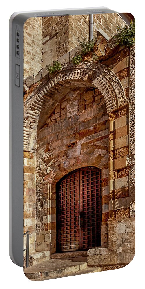 Akko Portable Battery Charger featuring the photograph Doorway In Akko by Endre Balogh