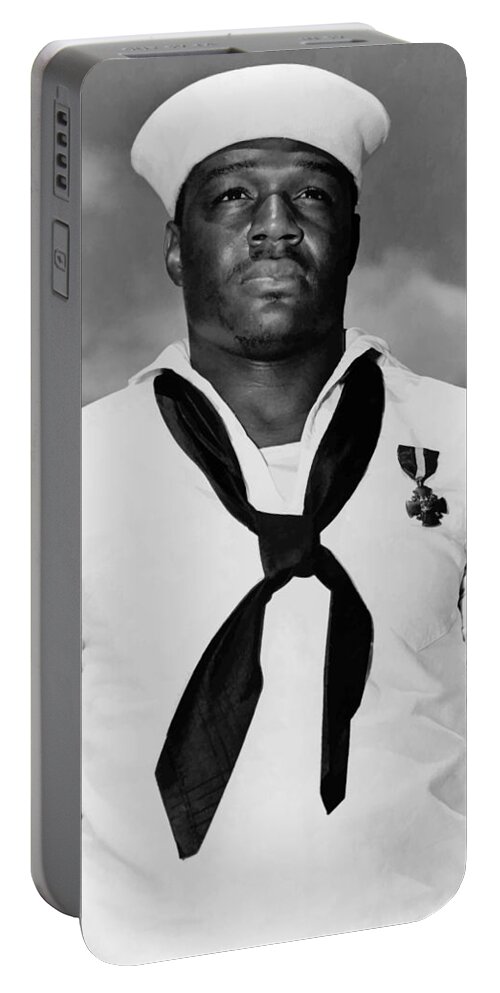 Dorie Miller Portable Battery Charger featuring the photograph Dorie Miller by War Is Hell Store