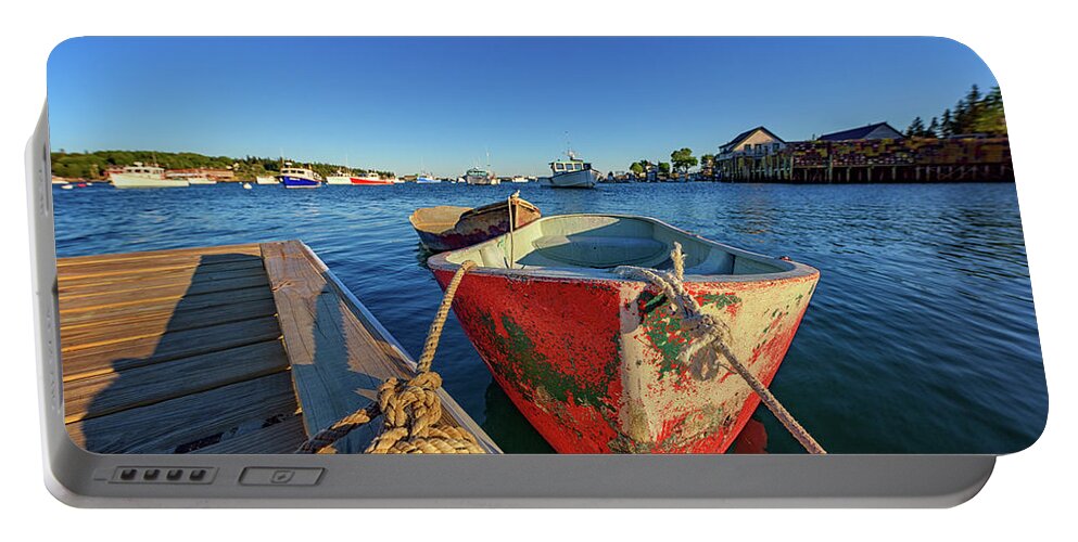 Dory Portable Battery Charger featuring the photograph Dory at the Dock by Rick Berk