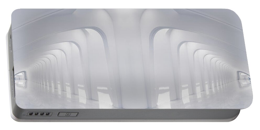 Hallway Portable Battery Charger featuring the photograph Doubled Arches by Scott Norris