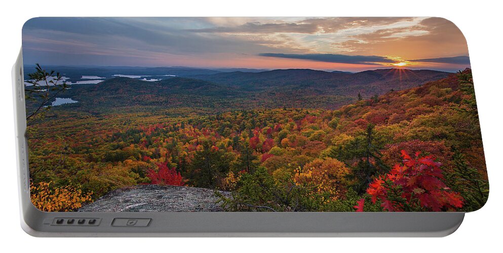Doublehead Portable Battery Charger featuring the photograph Doublehead Autumn Sunset by White Mountain Images