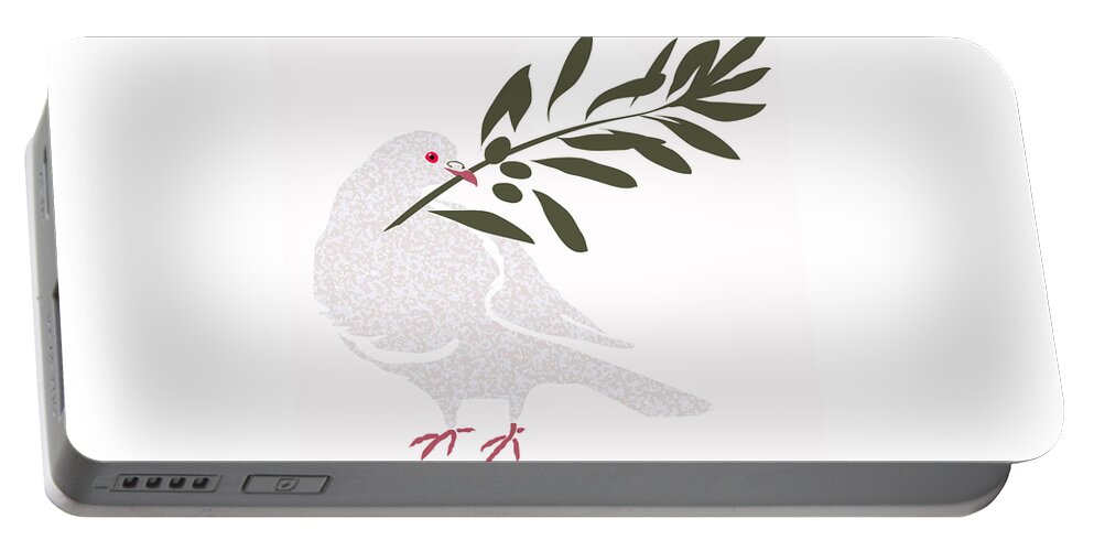 Dove Of Peace Portable Battery Charger featuring the digital art Dove of Peace by Attila Meszlenyi