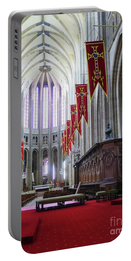 Cathedral Portable Battery Charger featuring the photograph Down the Aisle - Orleans Cathedral by Rick Locke - Out of the Corner of My Eye