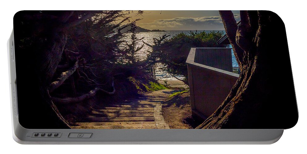 Monterey Portable Battery Charger featuring the photograph Down to the Beach by Derek Dean
