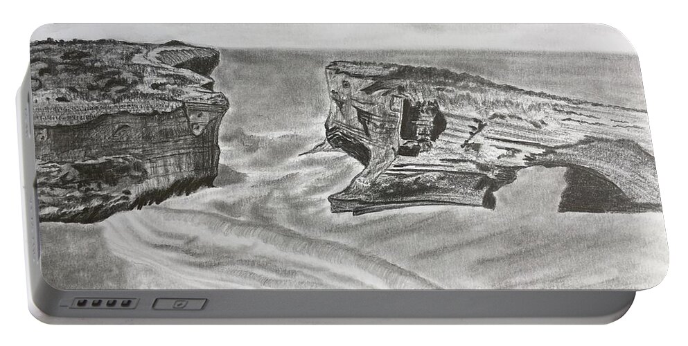 Seascape Portable Battery Charger featuring the drawing Down Under by Tony Clark