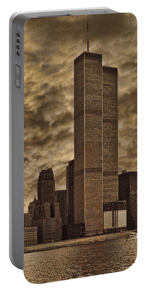Manhattan Portable Battery Charger featuring the photograph Downtown Manhattan Circa Nineteen Seventy Nine by Chris Lord