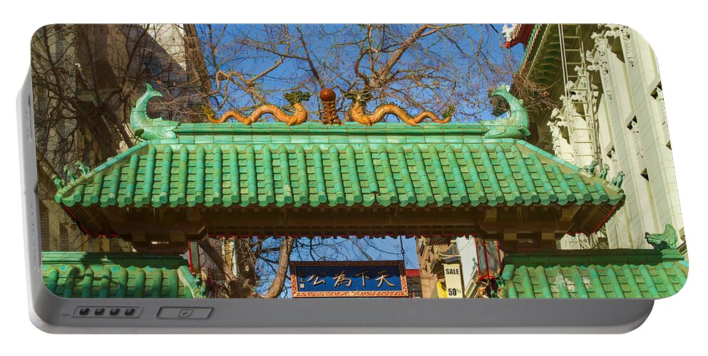 Bonnie Follett Portable Battery Charger featuring the photograph Dragon Gate to Chinatown San Francisco by Bonnie Follett