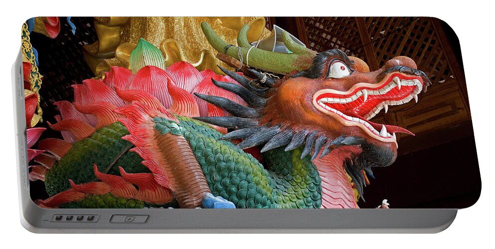Dragon Portable Battery Charger featuring the photograph Dragon in Tiger Cave Temple by Aivar Mikko