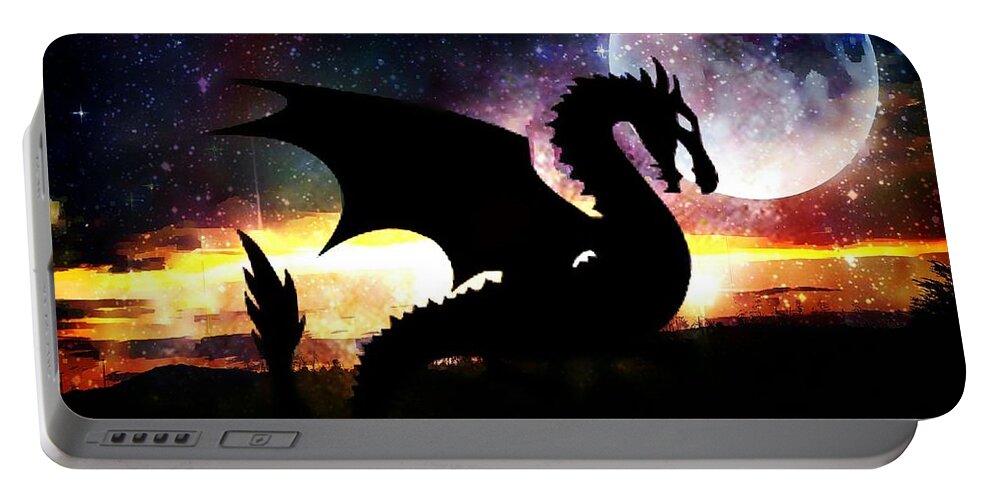 Dragon Silhouette Portable Battery Charger featuring the photograph Dragon Silhouette by Maria Urso