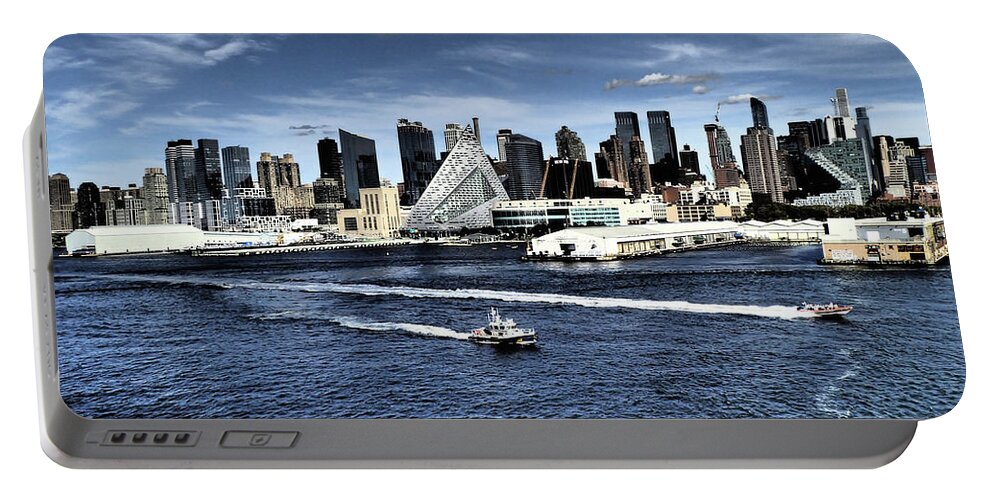 Dramatic Portable Battery Charger featuring the photograph Dramatic New York City by Susan Jensen
