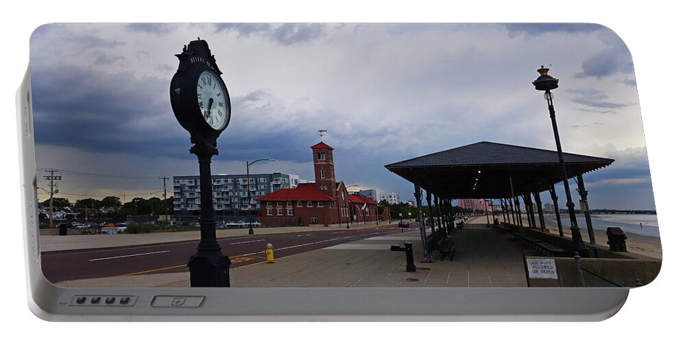 Revere Portable Battery Charger featuring the photograph Dramatic Sky over Revere Beach Revere MA by Toby McGuire