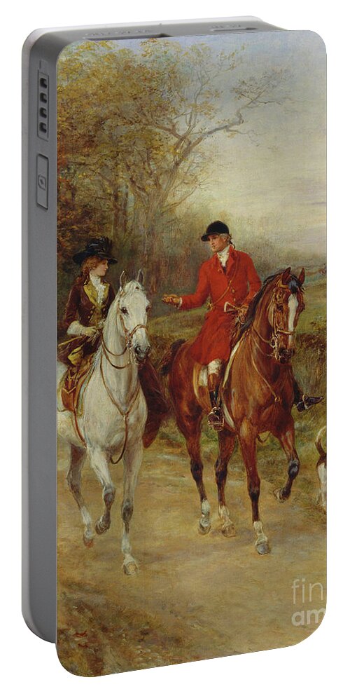 Lady Portable Battery Charger featuring the painting Drawing Cover by Heywood Hardy