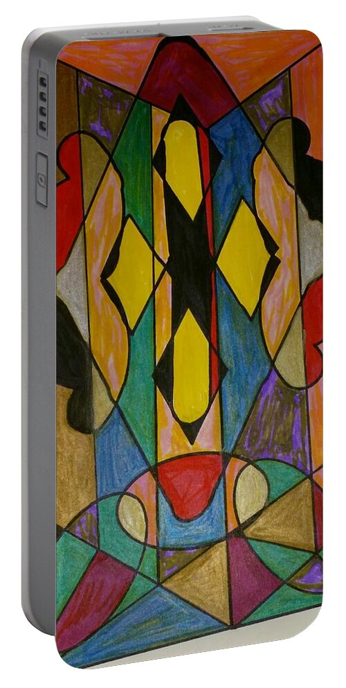 Geometric Art Portable Battery Charger featuring the glass art Dream 29 by S S-ray