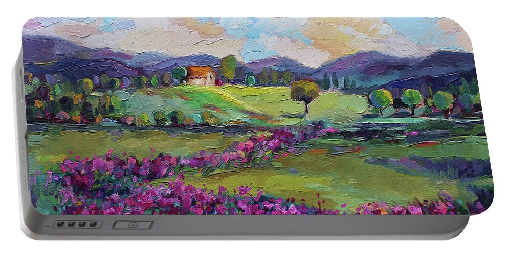  Portable Battery Charger featuring the painting Dream in Color by Jennifer Beaudet