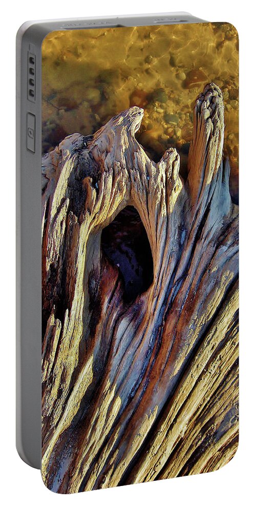 Driftwood Portable Battery Charger featuring the photograph Driftwood Aglow by Kathi Mirto