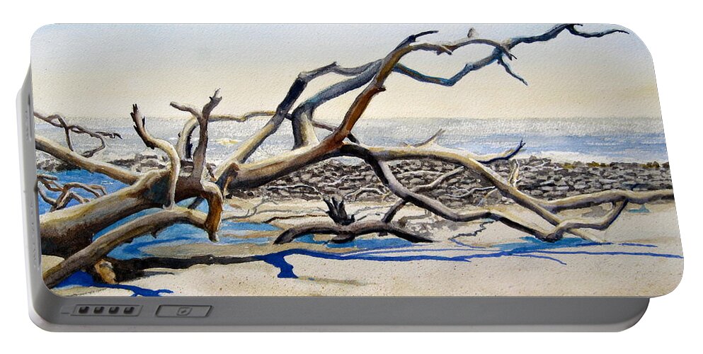 Driftwood Portable Battery Charger featuring the painting Driftwood by Shirley Braithwaite Hunt