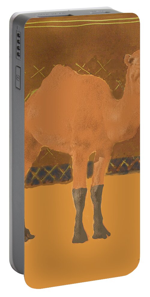 Camel Portable Battery Charger featuring the painting Dromedary by Thomas Tribby