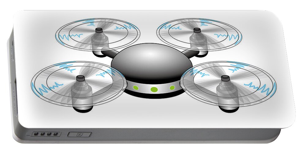  Portable Battery Charger featuring the digital art Drone by Moto-hal