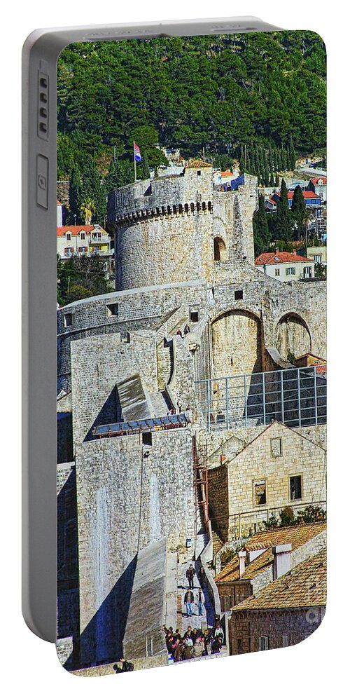 Town Portable Battery Charger featuring the photograph Dubrovnik City Walls - Minceta by Jasna Dragun