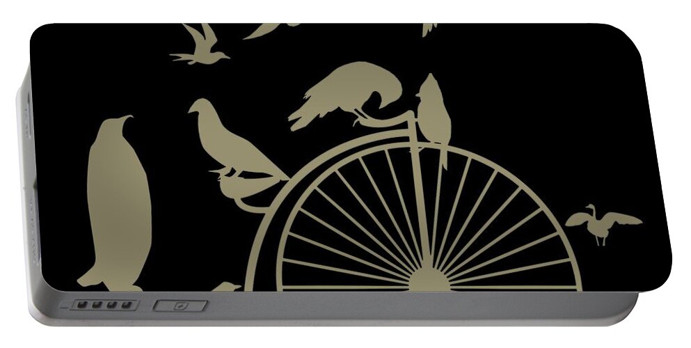 Birds Portable Battery Charger featuring the digital art Dude the Birds are Flocking Tan Transparent Background by Barbara St Jean