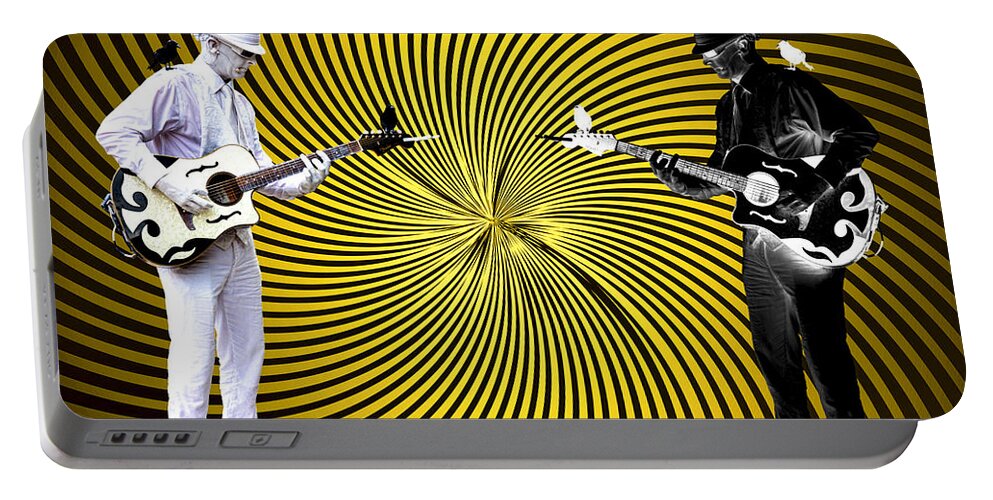 Mimes Portable Battery Charger featuring the digital art Dueling Mimes by John Haldane